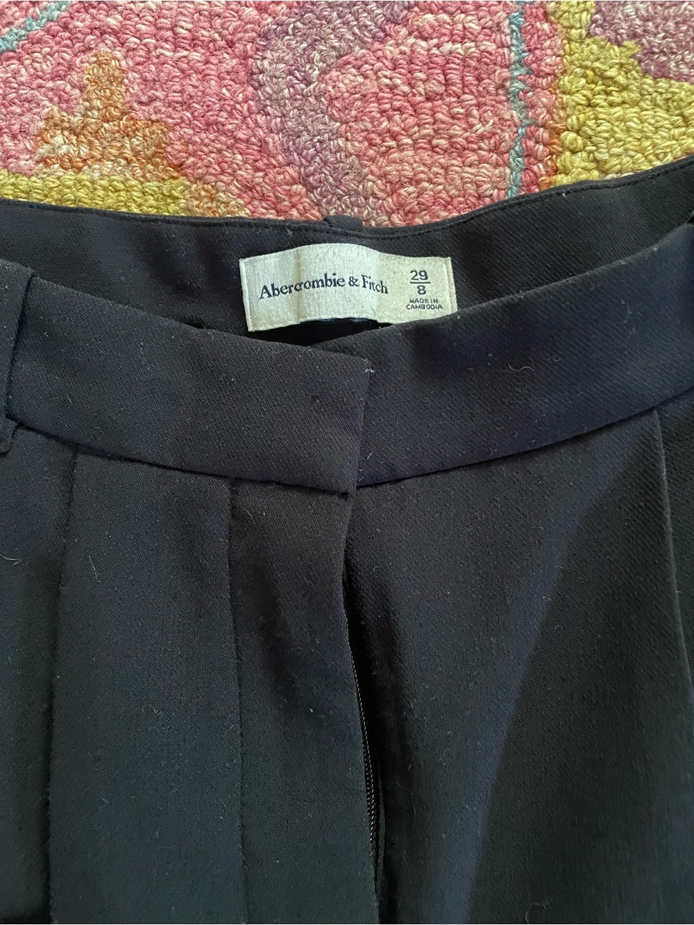 Abercrombie & Fitch Black Wide Leg Trousers size 29/8 - Picture 3 of 6